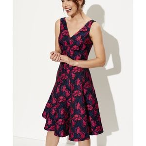 Long tall sally jacquard Aline dress floral Sz 16